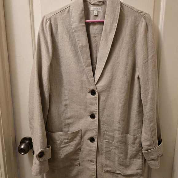 Garnet Hill Jackets & Blazers - Garnet Hill Casual Linen Women's Jacket - Cream EUC Size XS